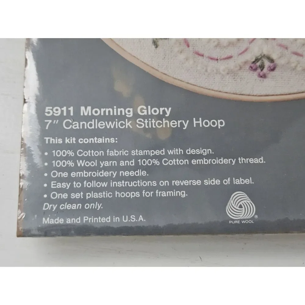 Vintage WonderArt NeedleCraft Candlewick‎ Cassics Kit 5911 Morning Glory *READ*